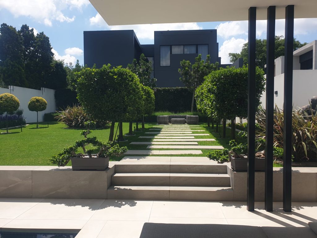 Privacy hedge for neighbour screening in Johannesburg garden