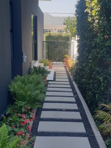 Garden paving walkway with access pavers and crusher stone base in Sandton Johannesburg