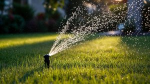 Rain Bird irrigation system with off-grid water storage and rain water harvesting in Johannesburg garden
